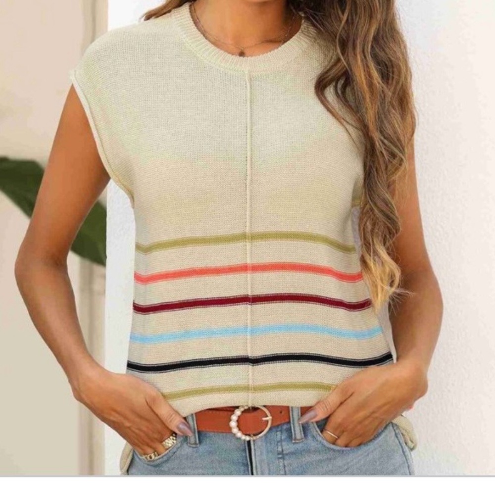 NWT Zeagoo Multicolor Striped Tank Top